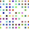 １秒ごとに数多の正方形の色が変わったり明滅するだけのプログラム