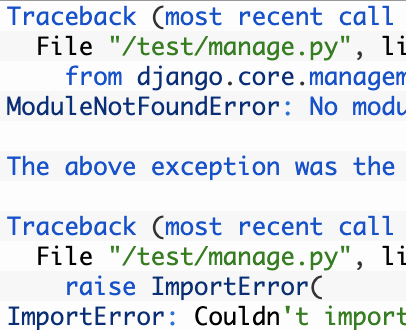 Djangoで「ImportError: Couldn’t import Django. Are you sure it’s ...