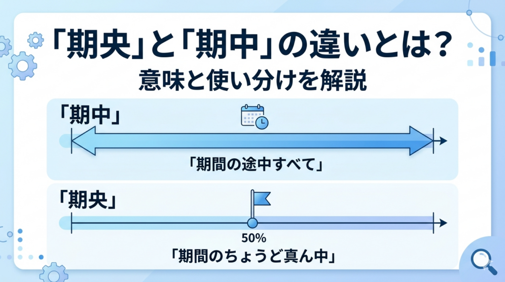 「期央」と「期中」の違いとは？意味と使い分けを解説