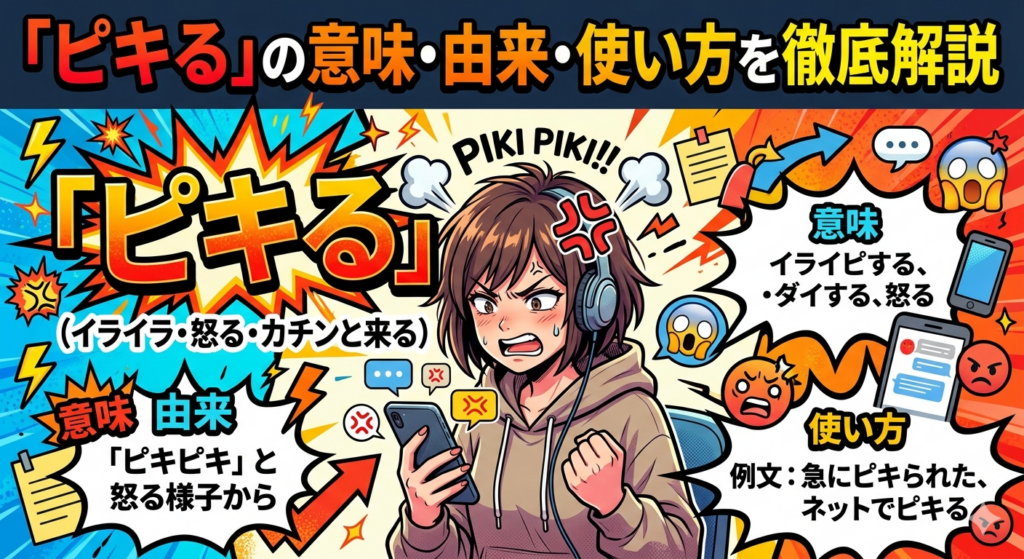 「ピキる」の意味とは？由来・使い方を解説