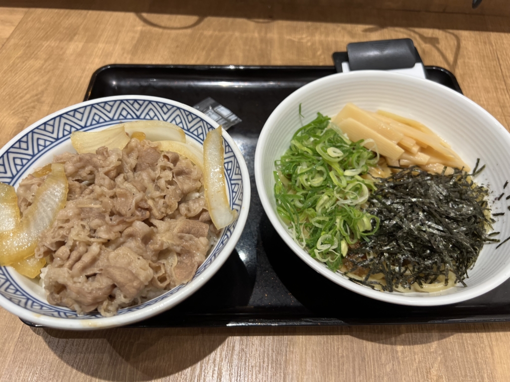吉野家の牛丼・油そばセットを食べてみた感想