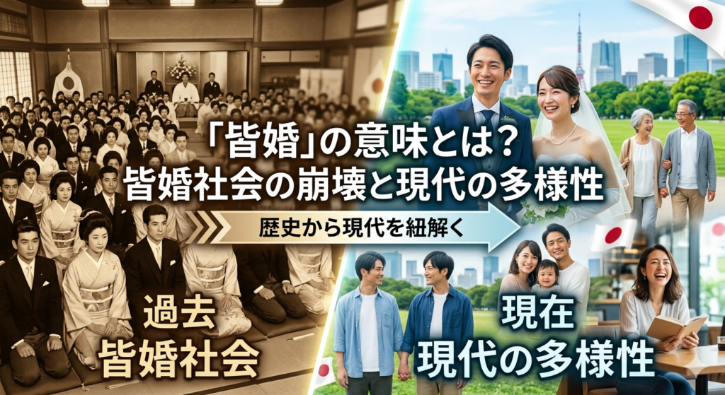 「皆婚（かいこん）」の意味とは？かつての皆婚社会の特徴と崩壊した理由をわかりやすく解説